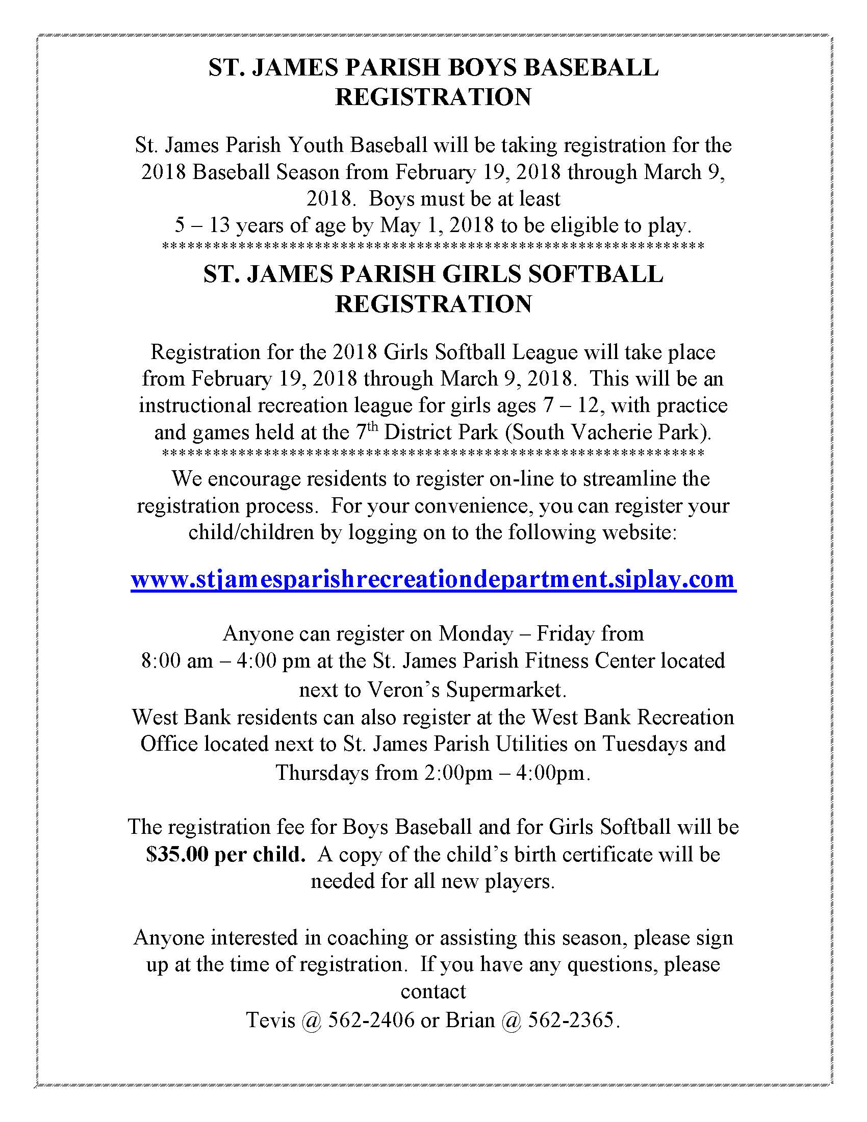 Baseball Registration 